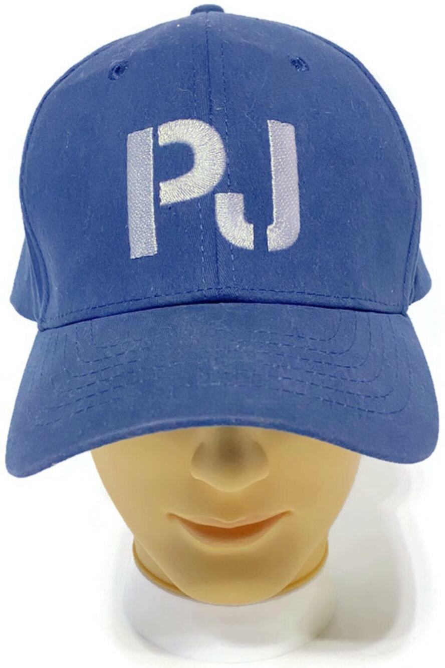 Panama Jack Signature Mens Large Blue Baseball Cap White Logo Hat